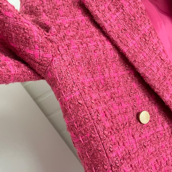 LC Waikiki Vision Blazer Tweed Jacket Chanel vibe Double breasted Pink Sz S - Picture 6 of 16